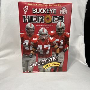 OSU Buckeye Heroes Signed Full Cereal Box Autographed by Hawk, Carpenter…